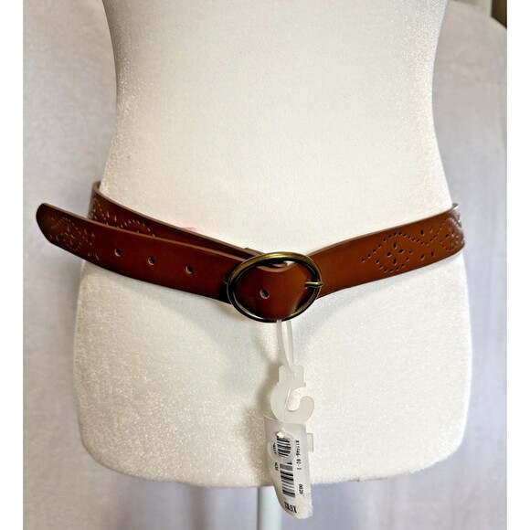 NEW Old Navy Women's Laser Cut Faux-Leather Belt Brown Size 2X-3X - Picture 3 of 11